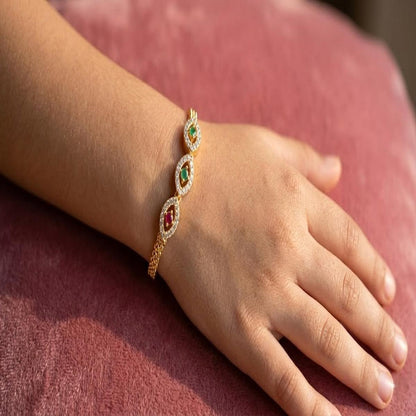 DIVYORO NAVRATNA EVIL EYE BRACELET