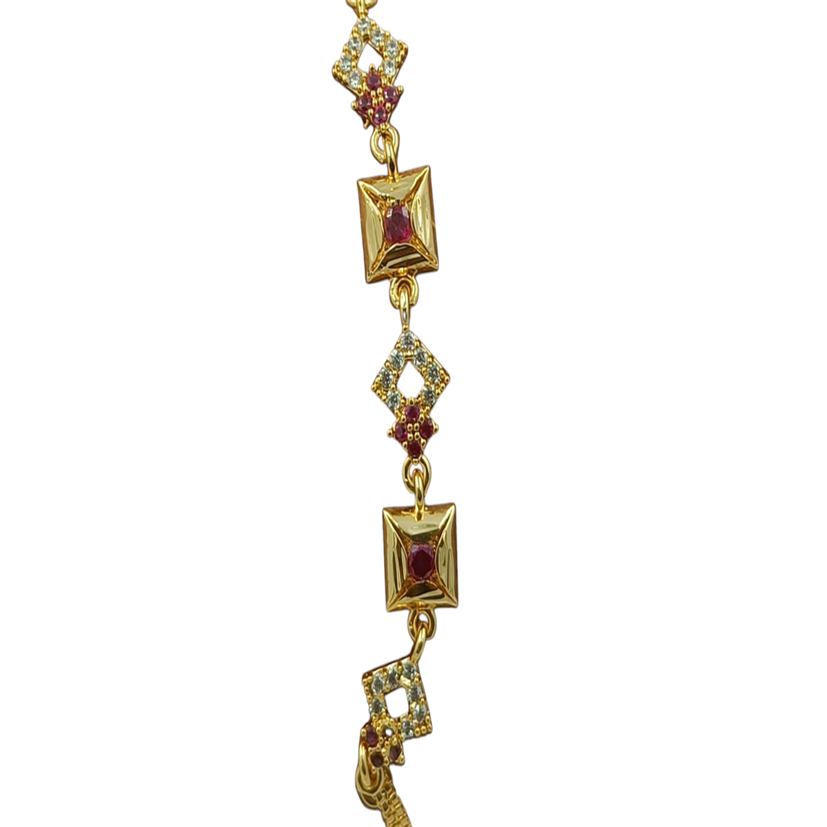 DIVYORO GEOMETRIC RUBY CZ BRACELET
