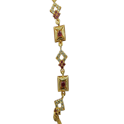 DIVYORO GEOMETRIC RUBY CZ BRACELET
