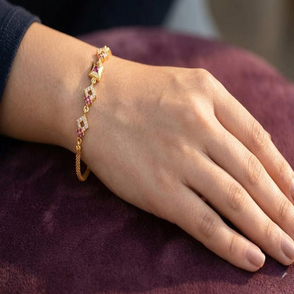 DIVYORO GEOMETRIC RUBY CZ BRACELET
