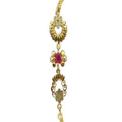 DIVYORO RUBY SUNBURST FLORAL BRACELET