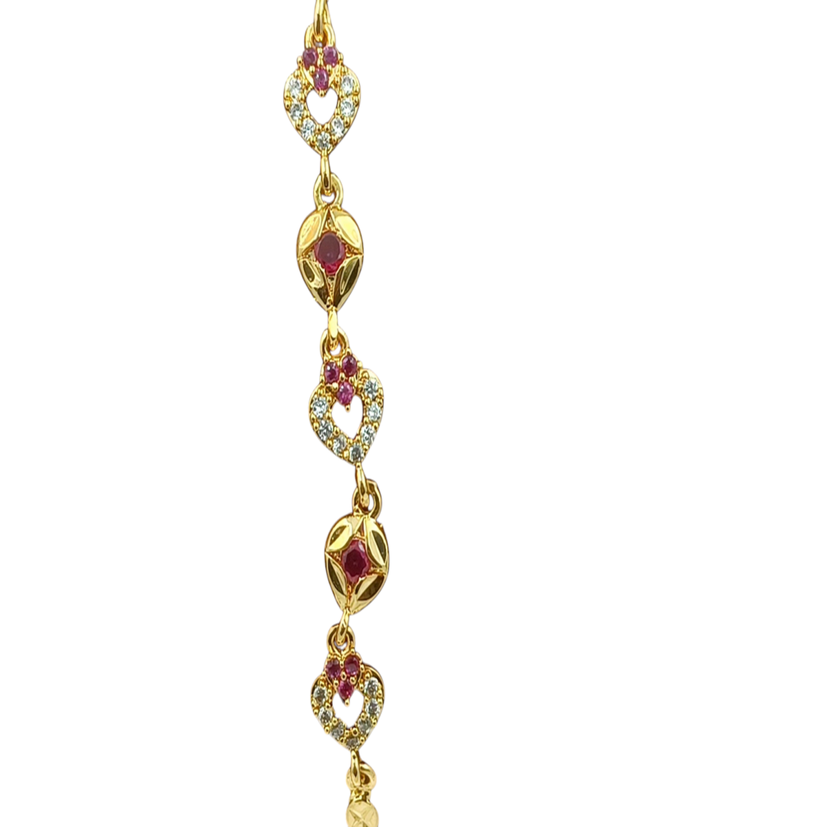 DIVYORO GOLD RUBY FLORAL BRACELET