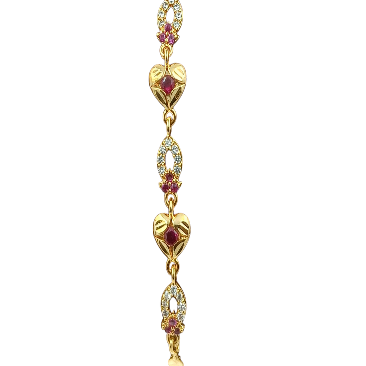 DIVYORO GOLD RUBY FLORAL BRACELET