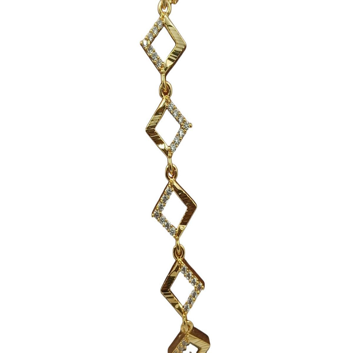 DIVYORO GEOMETRIC GOLD CZ BRACELET