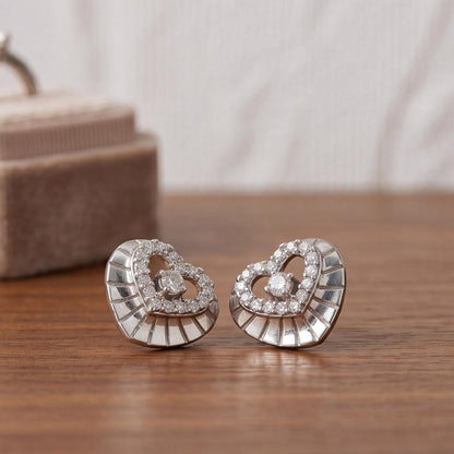DIVYORO LUXE HEART BLOSSOM STUDS EARRING