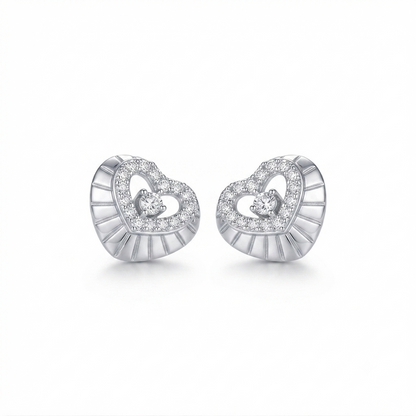DIVYORO LUXE HEART BLOSSOM STUDS EARRING