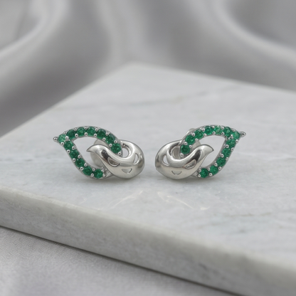 DIVYORO VERDANT LEAF STUDS EARRING