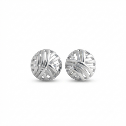 DIVYORO THREADED SILVER BALL EARRING