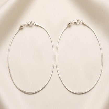 DIVYORO PREMIUM FLAT HERRINGBONE SILVER ANKLET