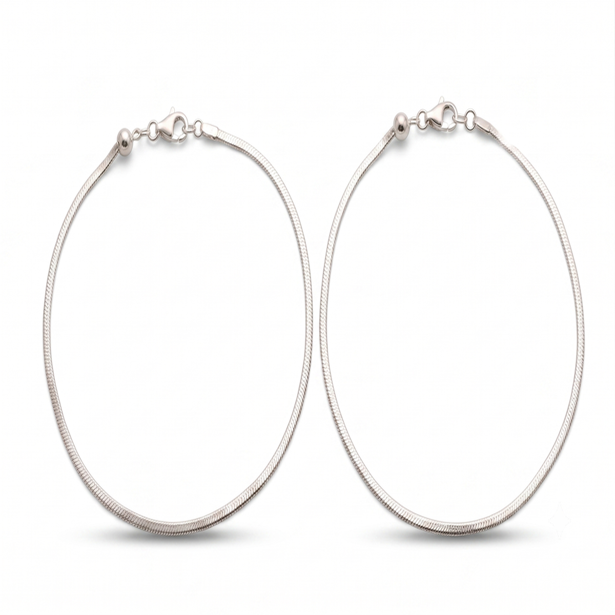 DIVYORO PREMIUM FLAT HERRINGBONE SILVER ANKLET