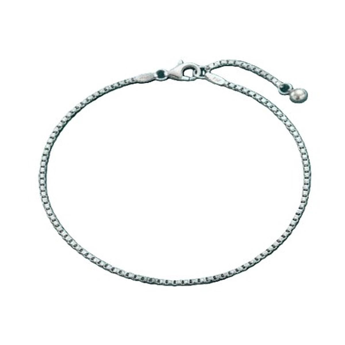 DIVYORO SLEEK STERLING SILVER BOX CHAIN ANKLET