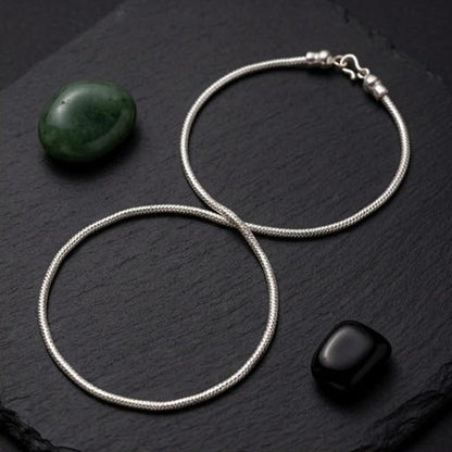DIVYORO DENSE FLUID CHAIN SILVER ANKLET