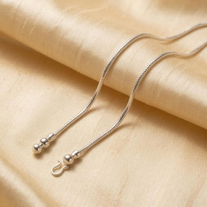 DIVYORO DENSE FLUID CHAIN SILVER ANKLET