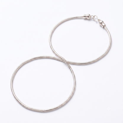 DIVYORO DENSE FLUID CHAIN SILVER ANKLET