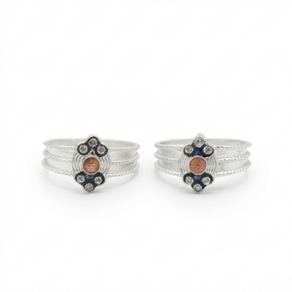 DIVYORO ELEGANT CIRCULAR STONE TOE RING