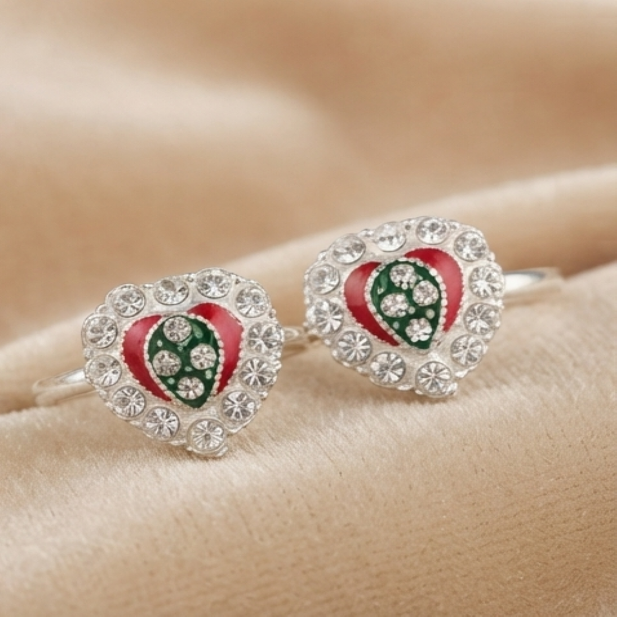DIVYORO CLASSIC HEART TOE RING SET