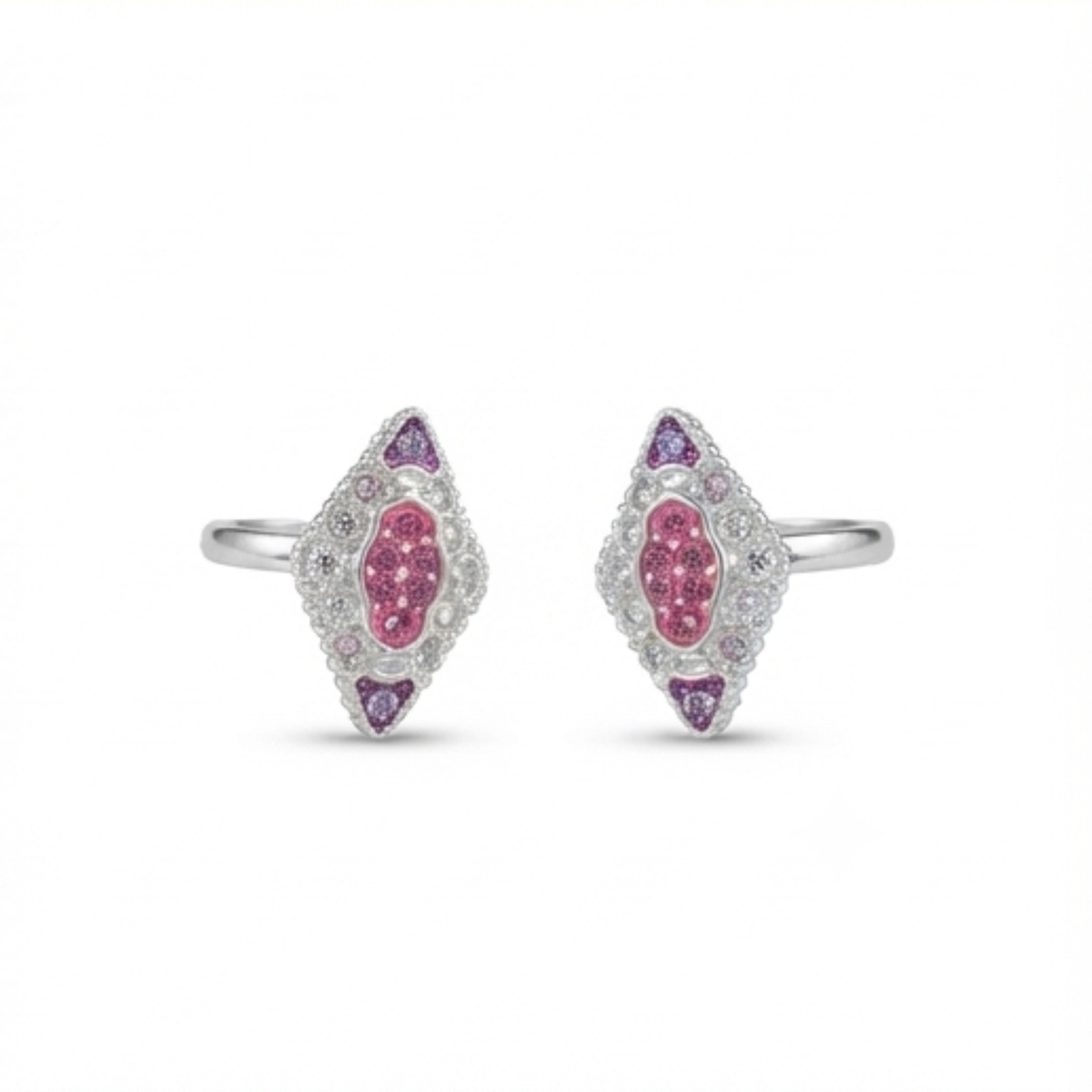 DIVYORO PINK & PURPLE GEM TOE RING