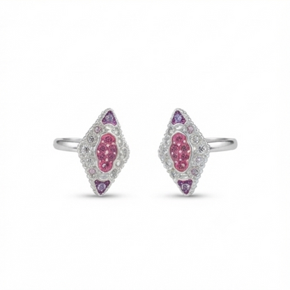 DIVYORO PINK & PURPLE GEM TOE RING