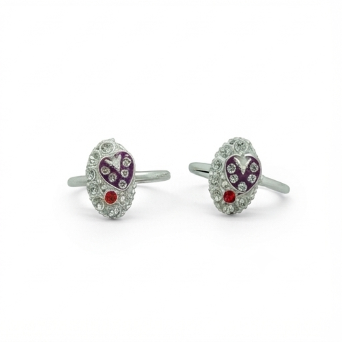DIVYORO PURPLE ENAMEL TOE RING SET