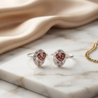 DIVYORO RED HEART-ENAMEL TOE RING
