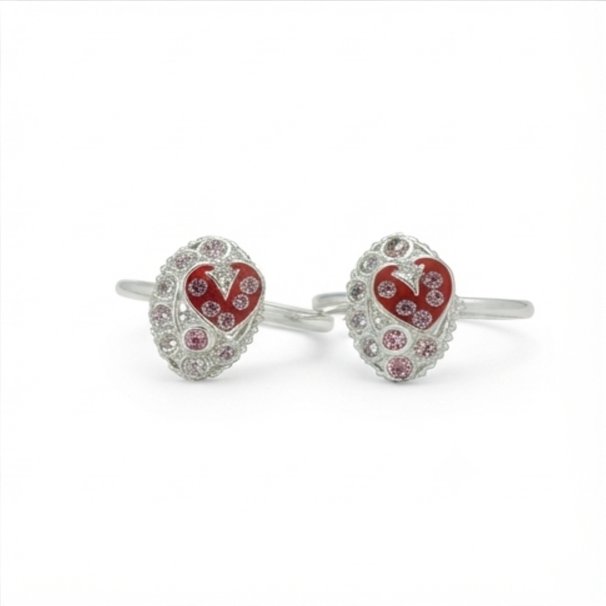 DIVYORO RED HEART-ENAMEL TOE RING