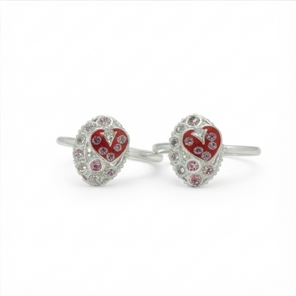 DIVYORO RED HEART-ENAMEL TOE RING