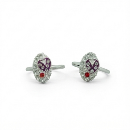 DIVYORO PURPLE ENAMEL TOE RING SET