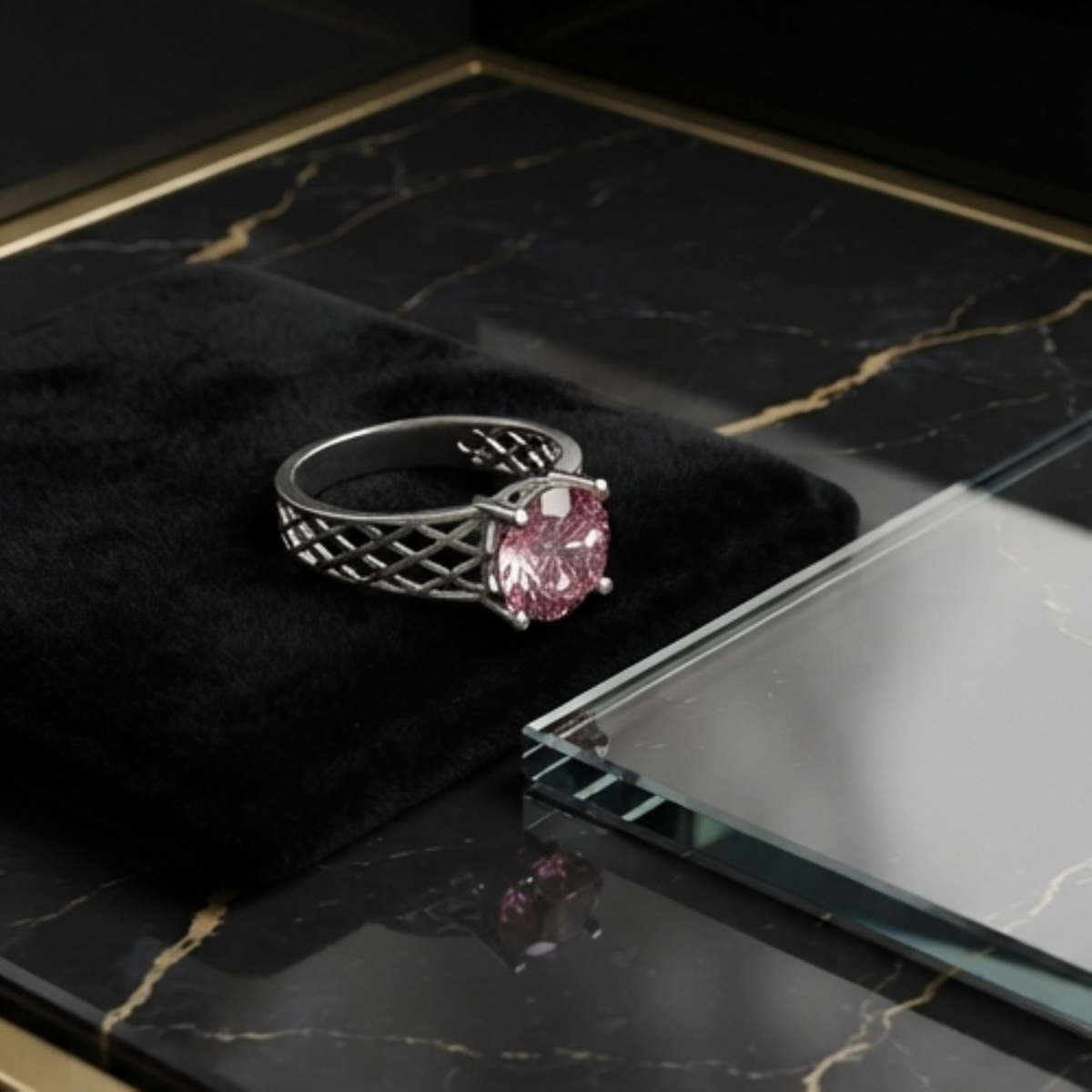 DIVYORO PINK SOLITAIRE RING