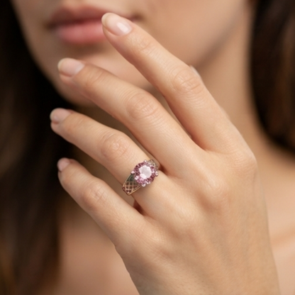DIVYORO PINK SOLITAIRE RING