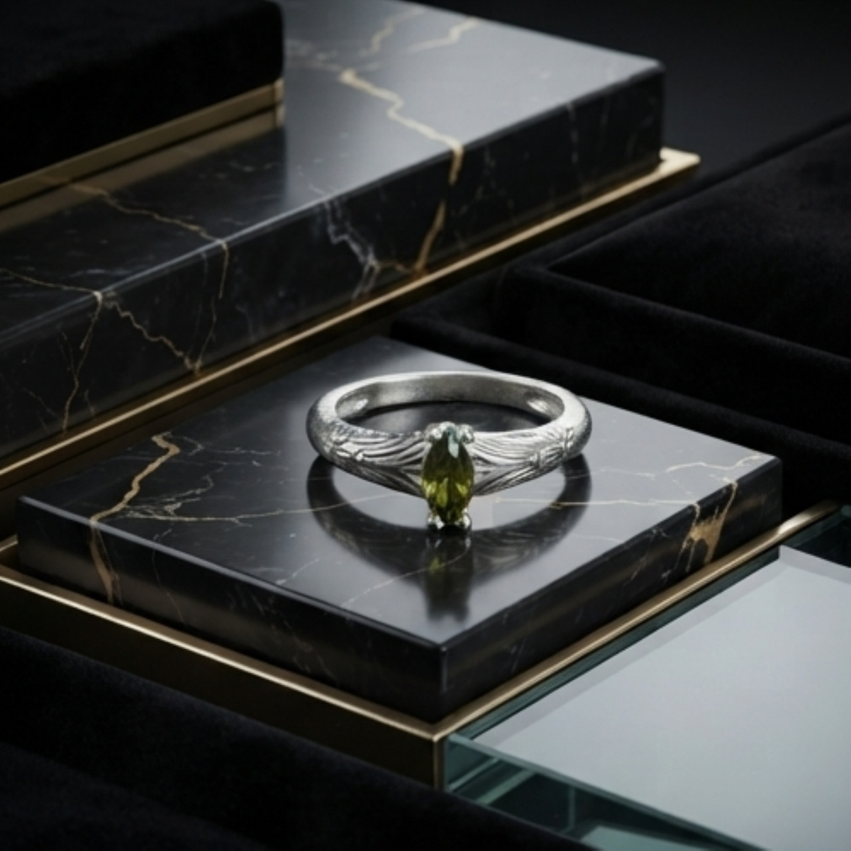 DIVYORO LEAF & VINE BAND RING