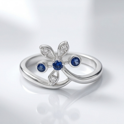 DIVYORO SAPPHIRE BLOOM RING