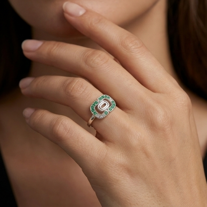 DIVYORO EMERALD DECO RING