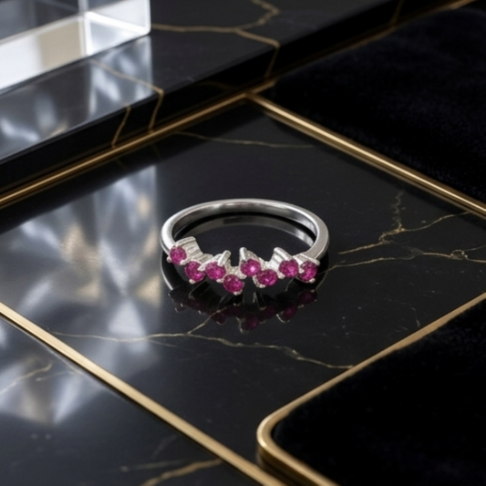 DIVYORO PINK SAPPHIRE CLUSTER RING