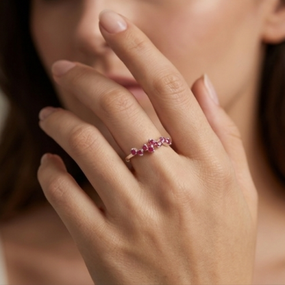 DIVYORO PINK SAPPHIRE CLUSTER RING