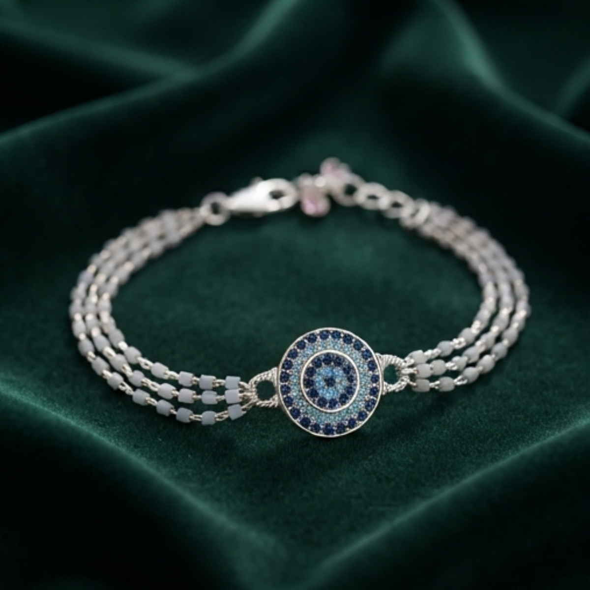DIVYORO AZURE NAZAR MULTI-STRAND BRACELET