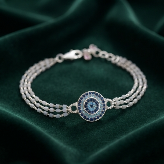 DIVYORO AZURE NAZAR MULTI-STRAND BRACELET