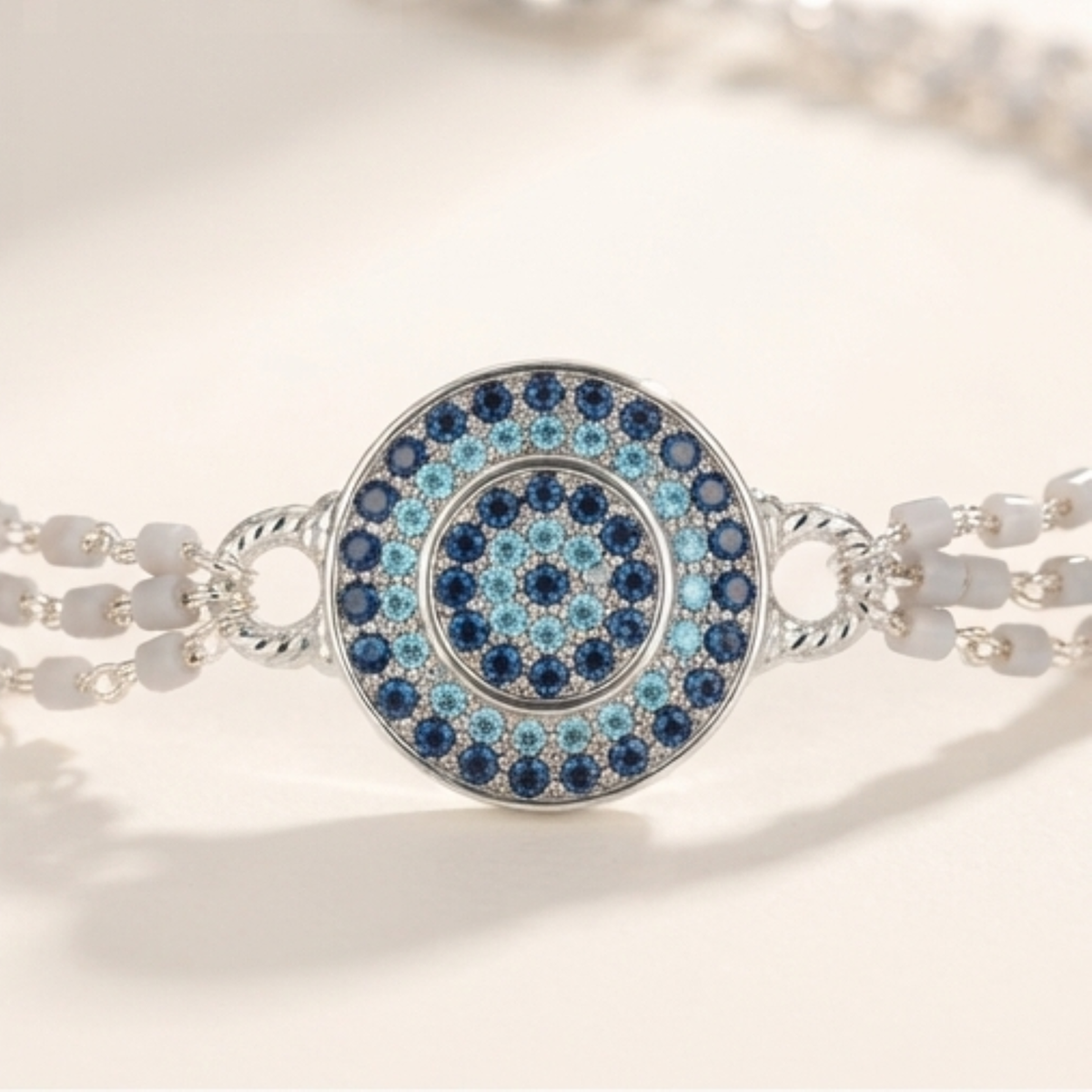 DIVYORO AZURE NAZAR MULTI-STRAND BRACELET