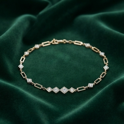 DIVYORO MINIMALIST PRISM SPARKLE SILVER BRACELET
