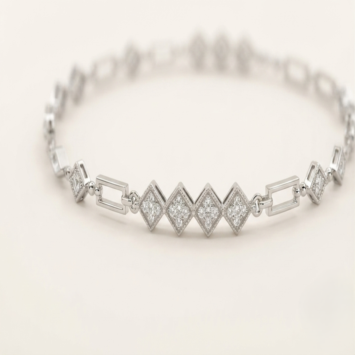 DIVYORO MINIMALIST PRISM SPARKLE SILVER BRACELET