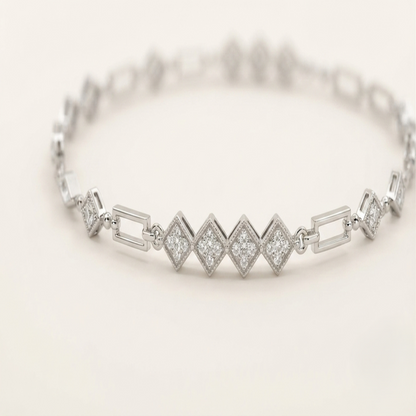 DIVYORO MINIMALIST PRISM SPARKLE SILVER BRACELET