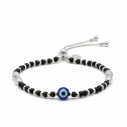 DIVYORO OBSIDIAN EYE SILVER ANKLET