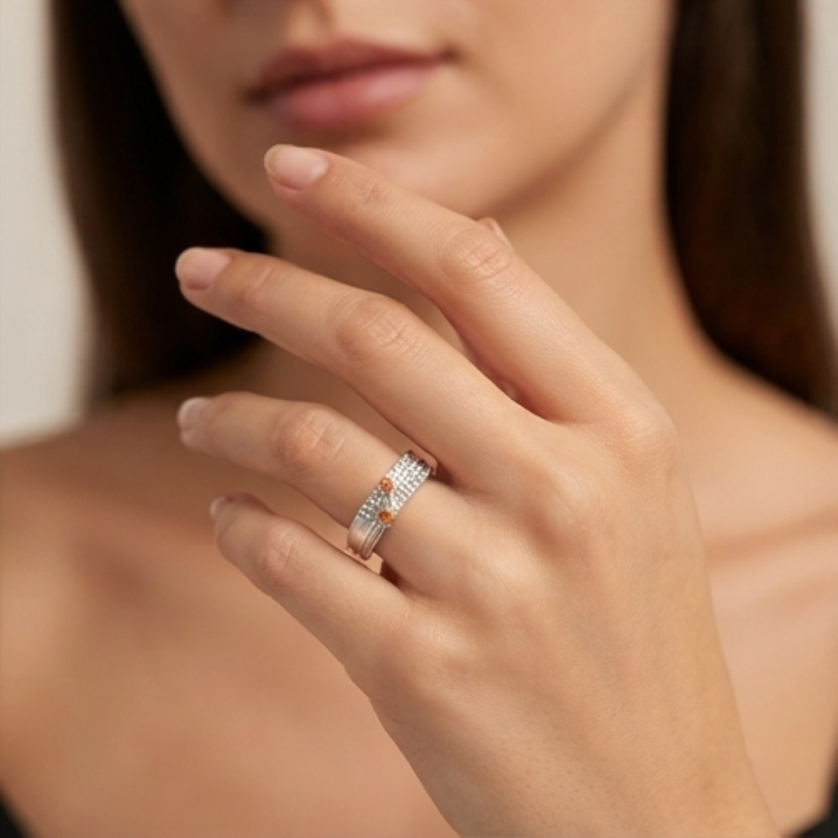 DIVYORO S-CURVE SPARKLE RING