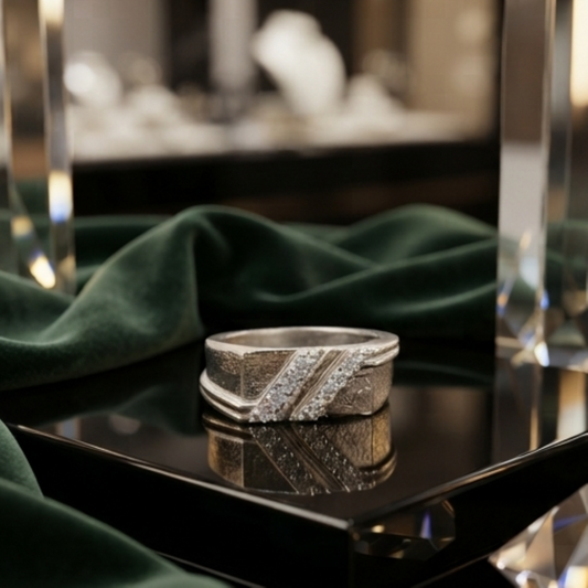 DIVYORO TEXTURED LINE RING