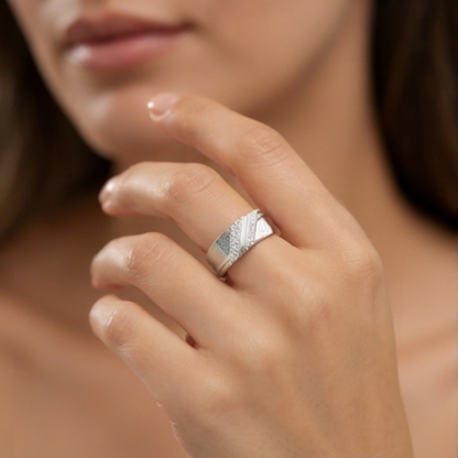 DIVYORO TEXTURED LINE RING