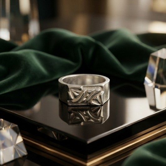 DIVYORO ABSTRACT ENGRAVED RING