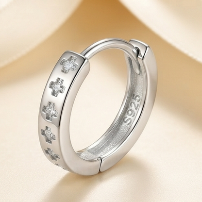 DIVYORO CROSS Etched Hoop Earring