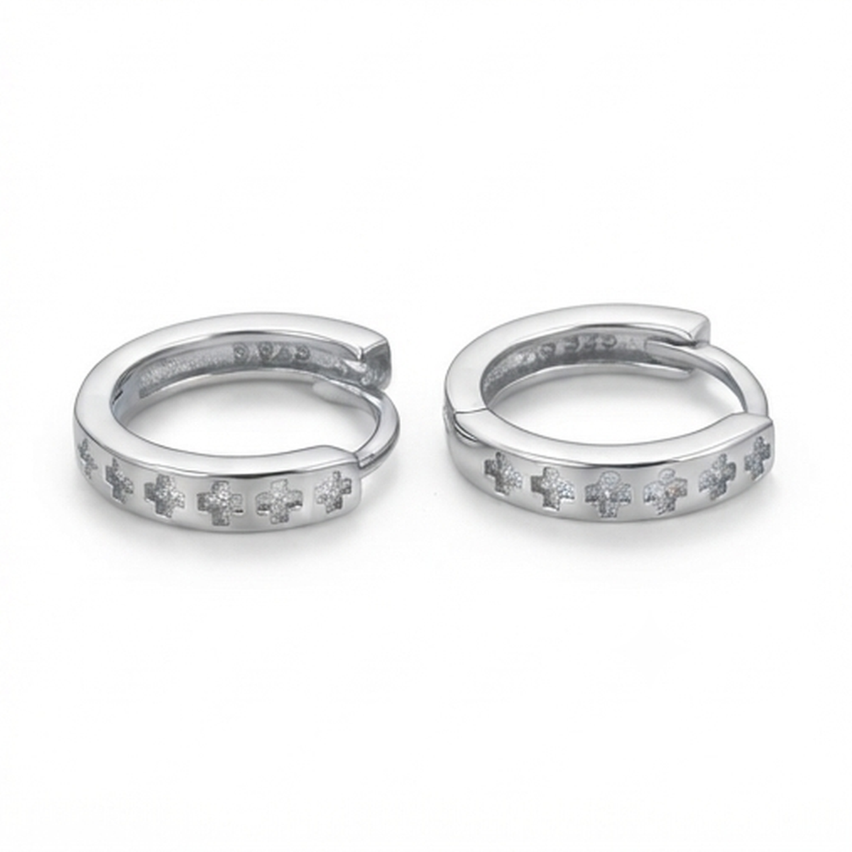 DIVYORO CROSS Etched Hoop Earring