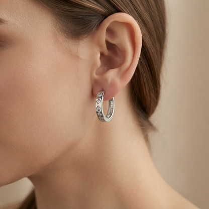 DIVYORO CROSS Etched Hoop Earring
