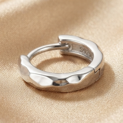 DIVYORO FACET CUT MINIMALIST SILVER EARRING