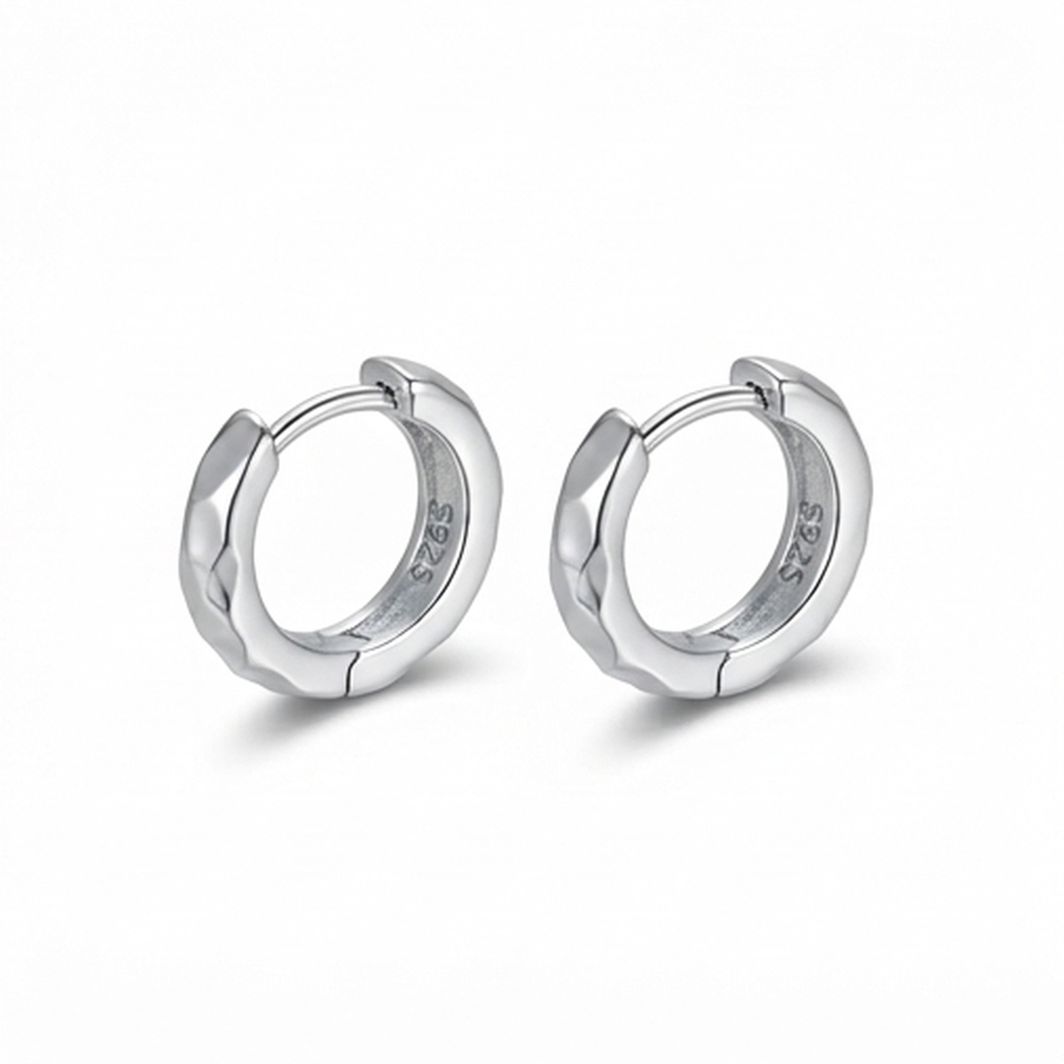 DIVYORO FACET CUT MINIMALIST SILVER EARRING